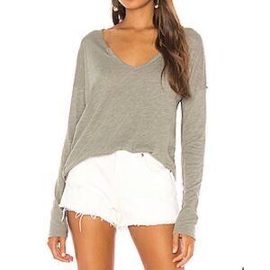 NWT Free People Sienna Snap Sleeve Shirt in Army